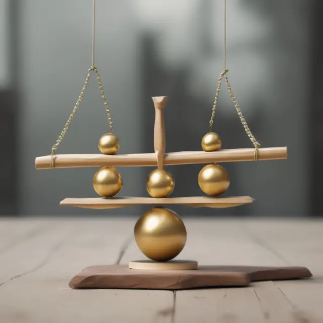 Golden REOC and REIT balls on a seesaw, symbolizing their investment strategies
