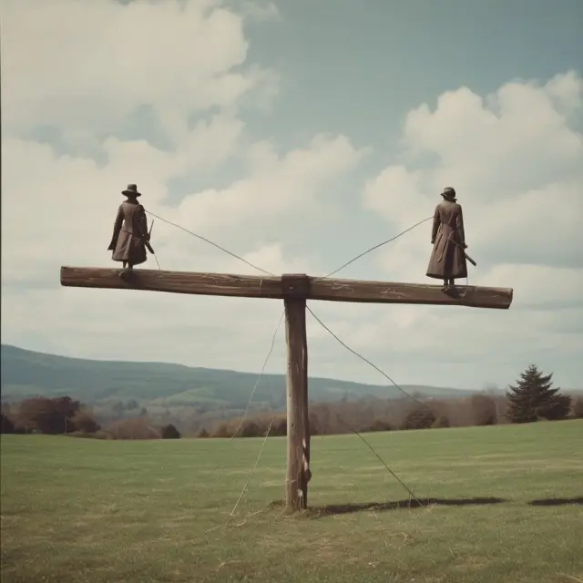 Seesaw illustrating the delicate balance between Chapter 11 bankruptcy and structural reorganizations for financially distressed companies.