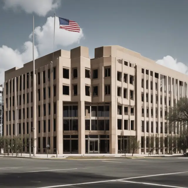 Bankruptcy court supervising a phoenix, symbolizing company rebirth during reorganization