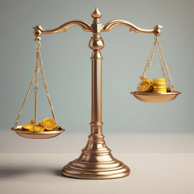 Golden scale weighing replacement rate questions with coins, enhancing understanding of FAQs