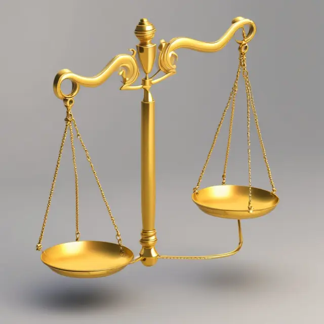 A golden scale suspended by a tenor pendulum, showcasing the balance between counterparty risk and collateral value in repo agreements.