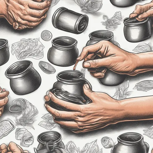 Elderly hand drawing minimum distributions from retirement pots (IRA, Employer Sponsored Plans, SEP, SIMPLE) to avoid penalties