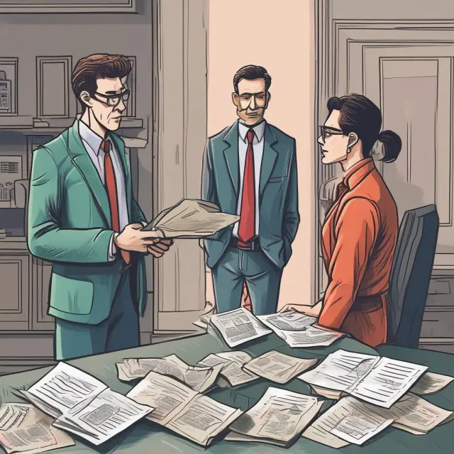 A person faces off against two tax collectors: one symbolizing the IRS penalty for missing RMDs, the other for unpaid income taxes
