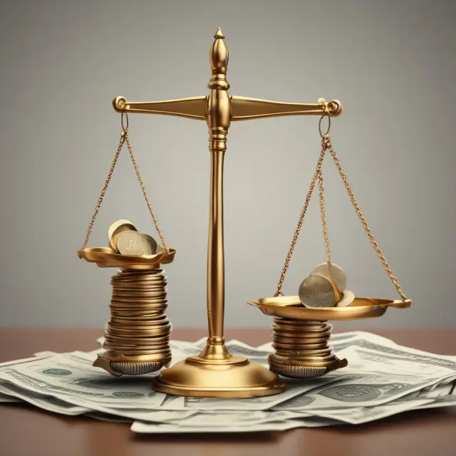A golden scale with tax liabilities on one side and RMDs as the balance, highlighting their importance in retirement planning