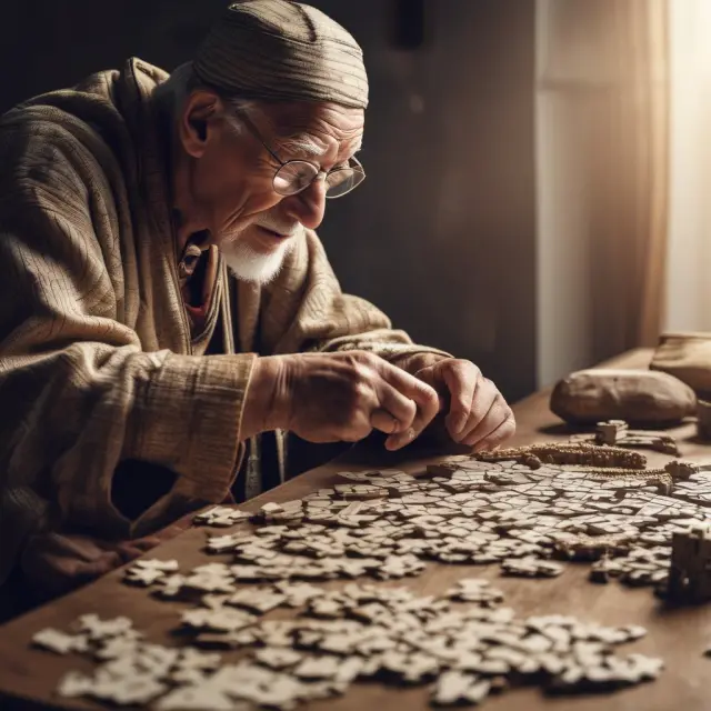 An elderly person providing answers to RMD inquiries like puzzle pieces for institutional investors