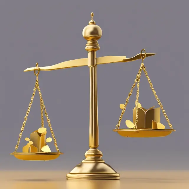 A golden scale balanced between dividend payments and growth rates, emphasizing required rate of return.