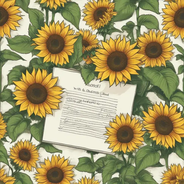 Job requisition transforming into vibrant sunflowers representing hiring process growth