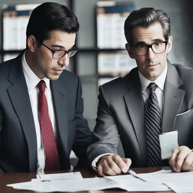 Image of two research analysts, one dressed in institutional investor colors and the other in securities firm attire, representing buy-side and sell-side research