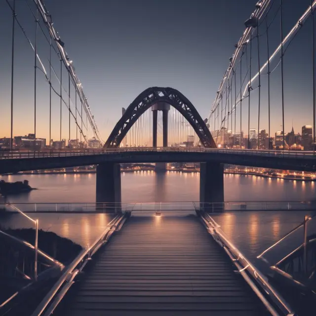 A bridge made of books and graphs connecting two sides, representing the fusion of financial knowledge and analytical insights in research analysis