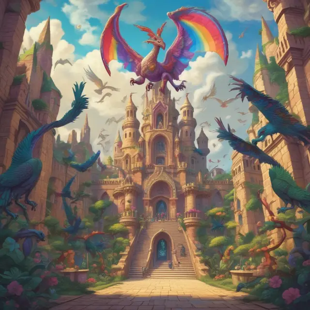 Researchers navigating a labyrinth of innovation, encountering challenges guarded by intellectual property gargoyles.