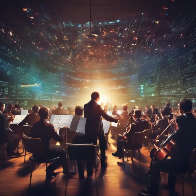 Orchestra conducting research and analysis for financial markets