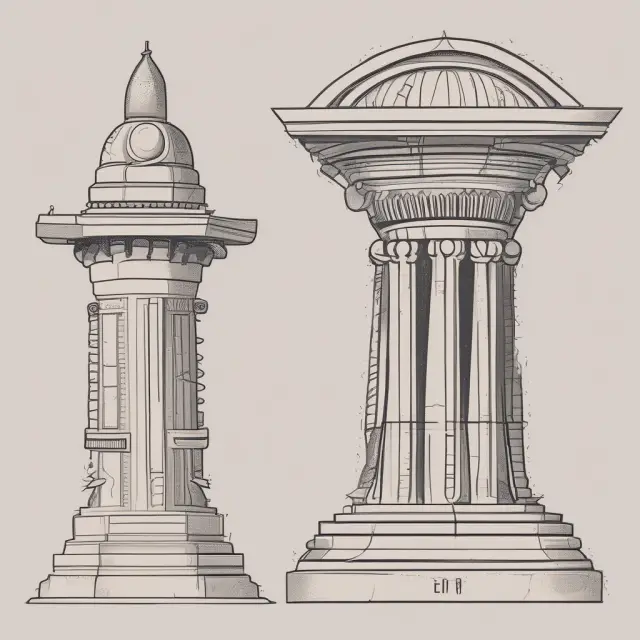 Three distinct pillars symbolizing U.S. resident alien types - permanent residents, conditional residents, and returning residents.