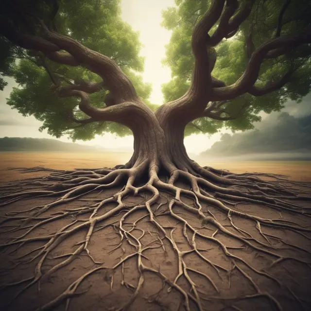 An image of a tree with roots depicting capital expenditures, branches signifying long-term growth opportunities, and leaves representing residual dividends paid to shareholders
