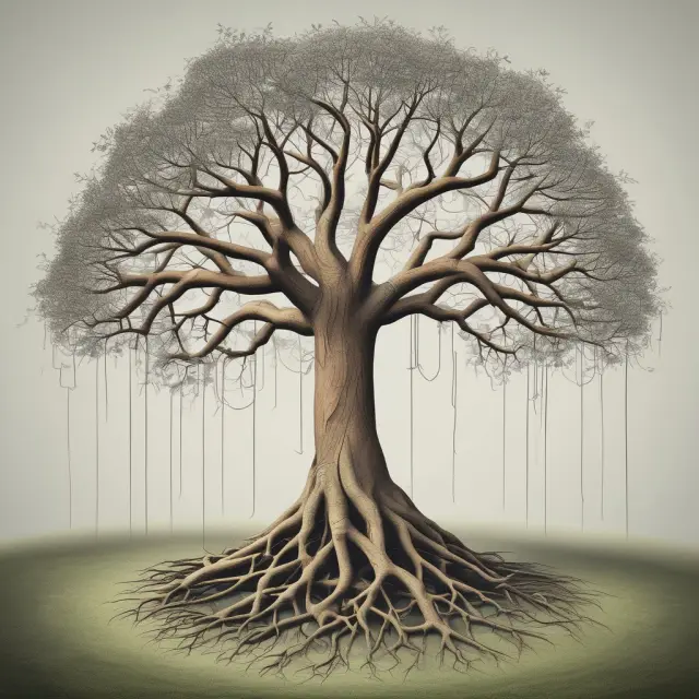 Image of a tree with intertwined roots representing the relationship between companies and shareholders in a residual dividend policy