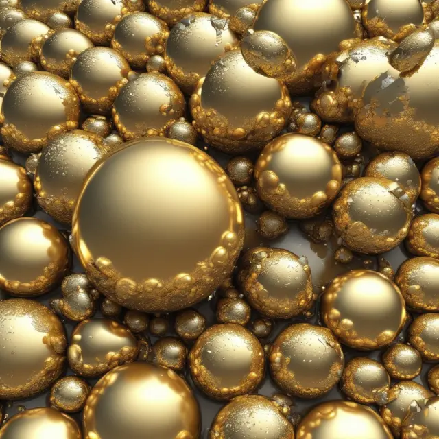 Golden spheres representing accurate regression model fits, with smaller spheres symbolizing lower residual standard deviation