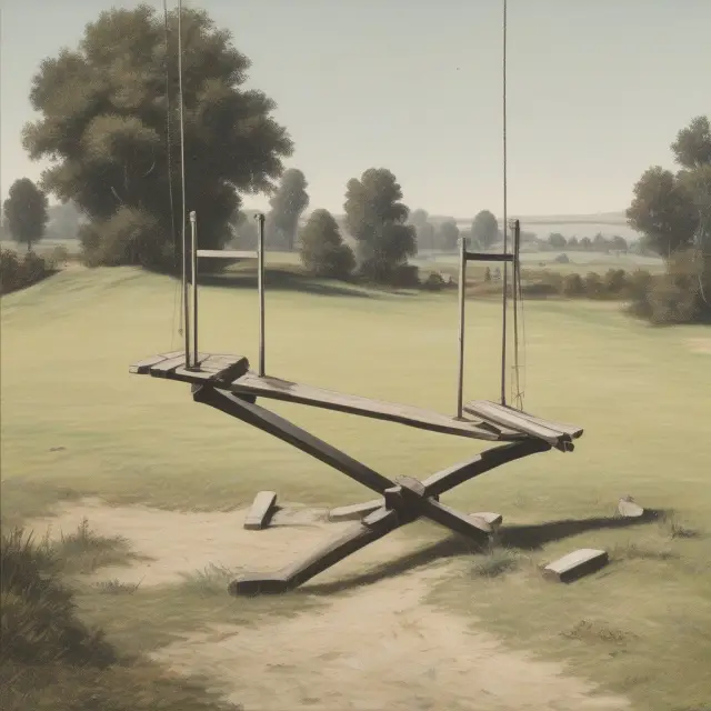 Seesaw illustrating balance between residuals and error in statistical analysis, with a small gap representing good model fit