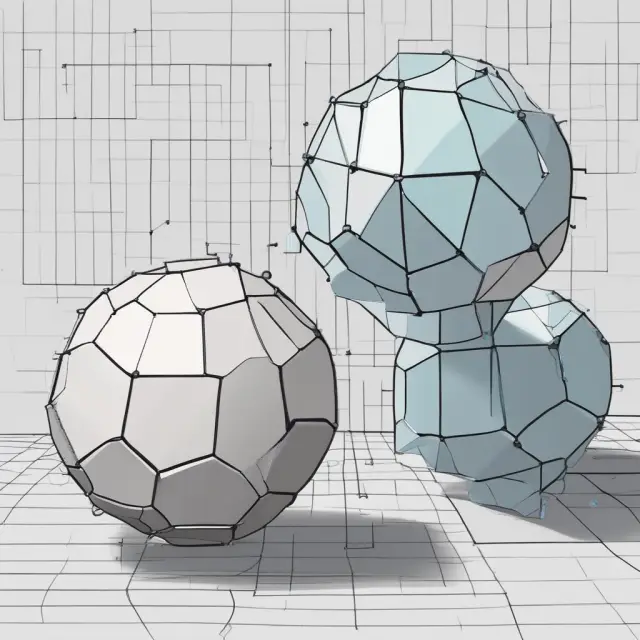 Visualizing Sum of Squares concept: Actual data spheres and predicted regression line result in minimal deviations, forming a smaller sphere.