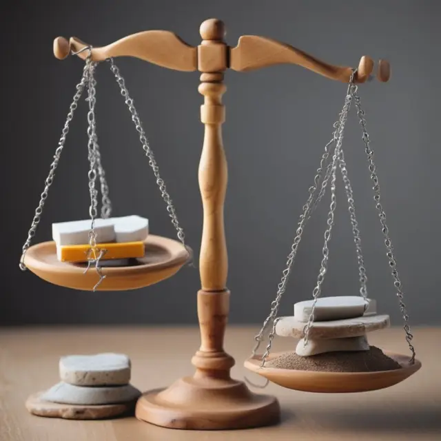 Two scales, one balanced between Residual Sum of Squares (RSS) and Residual Standard Error (RSE), symbolizing their importance in evaluating regression model fit and precision.