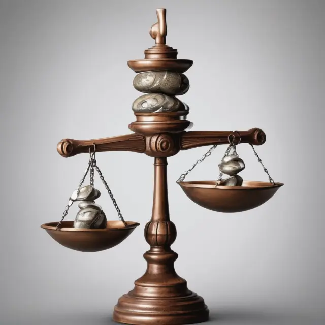 Investor on a scale, weighing present returns vs. future salvage values