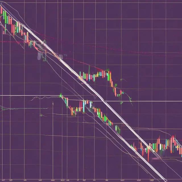 Moving averages, represented by lines, intersecting at a significant resistance point in the financial chart