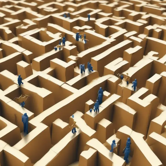 FASB members carefully navigating a maze to ensure accurate reporting of restricted cash, with gold bars symbolizing the assets