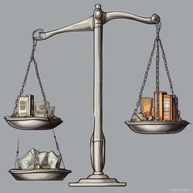 An illustrative scale showcasing the taxation of Restricted Stock Units (RSUs), with weights representing ordinary income and capital gains.