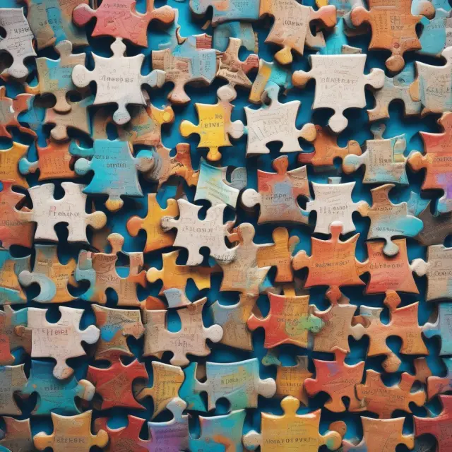 An elaborate jigsaw puzzle of retail sales figures forming a complete image, symbolizing consumer spending trends and economic health