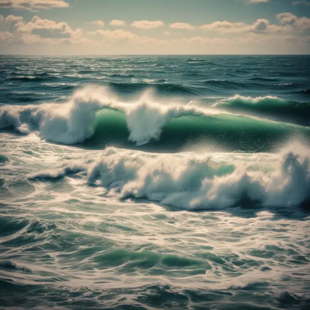 A tranquil ocean represents the financial market with tiny retail investor waves and massive institutional investor tides.
