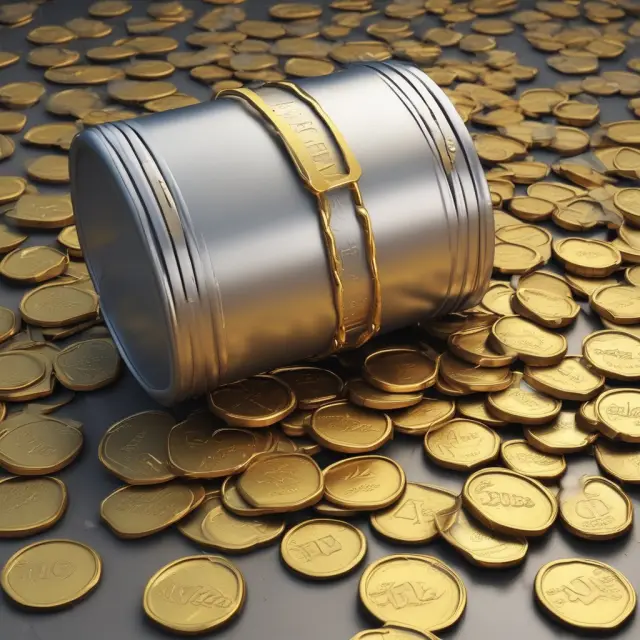 Golden time capsule encapsulating past net income and losses as coins; represents retained earnings