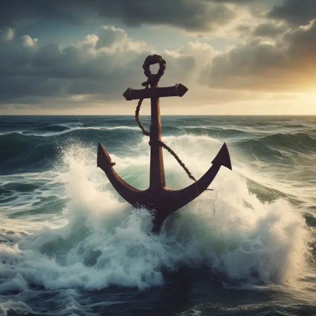 A calm retirement money market account (MMA) anchors a stormy sea of diverse mutual funds, symbolizing stability within a diversified portfolio.