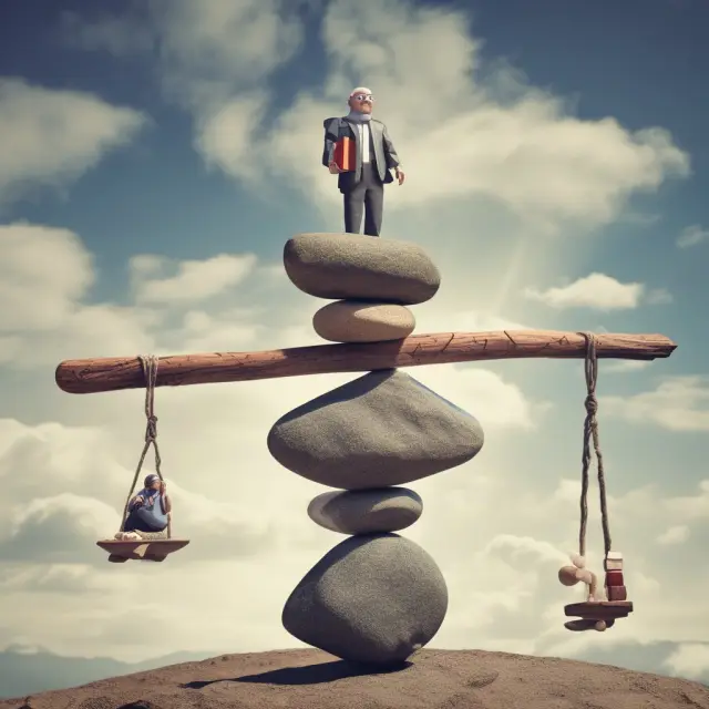 A self-employed individual juggles various retirement plan options while carrying heavy debt burdens, symbolizing the challenges faced in unique retirement situations.