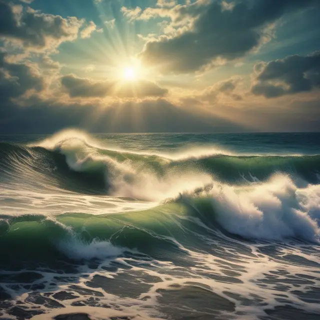 A serene sea filled with temporary waves representing retreatments, illustrating their significance in stock market trends