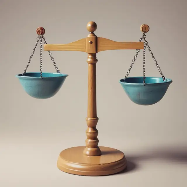 A balanced scale with ROACE on one pan and ROCE on the other, illustrating their comparative assessment of a company
