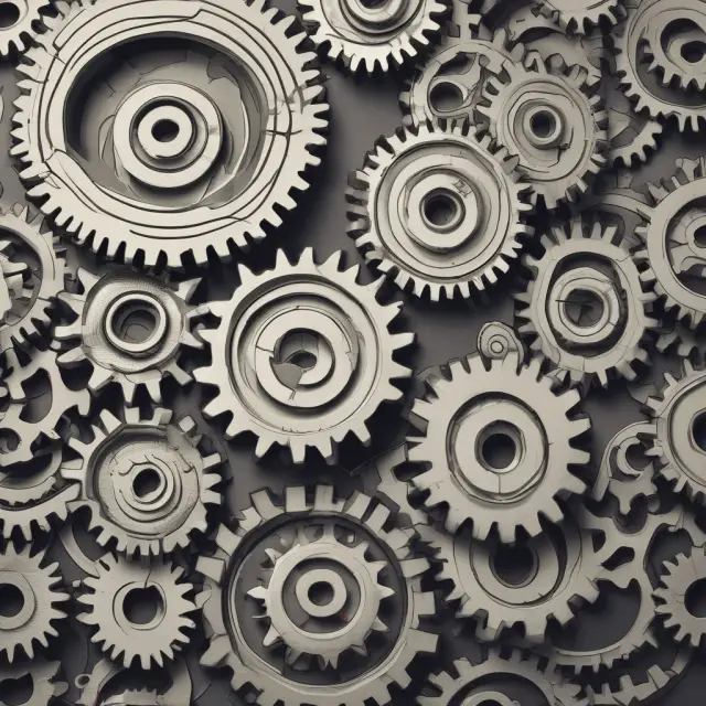 Gears symbolizing average total assets and current liabilities with EBIT represented as the balance point on a scale to demonstrate ROACE