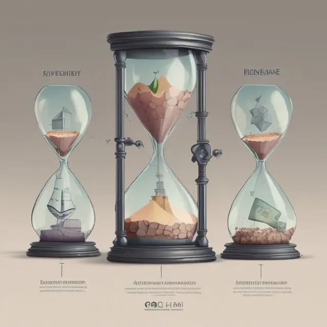 Visualizing ROACE by depicting the flow of capital assets through a timeline, emphasizing average profitability during a period.