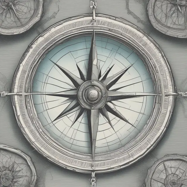 An investor steers a ship through turbulent waters, guided by a compass labeled 