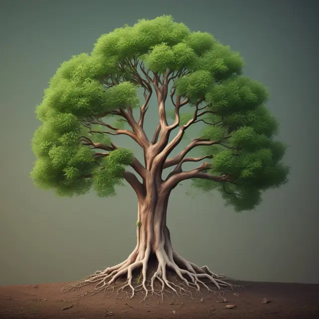 A tree with the trunk representing investors
