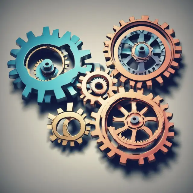 Image of two interconnected gears, with one turning faster than the other, symbolizing higher ROIC for a company