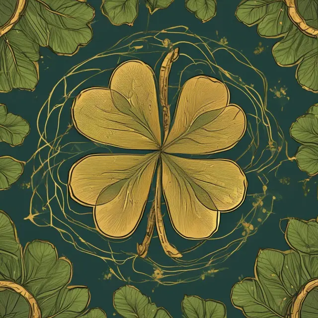 Golden leaves for EPS, ROE, and ROA encircle the ROR core in a clover, symbolizing financial metric comparison