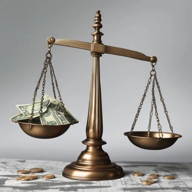 A set of scales tips back and forth, symbolizing revenue cap regulation
