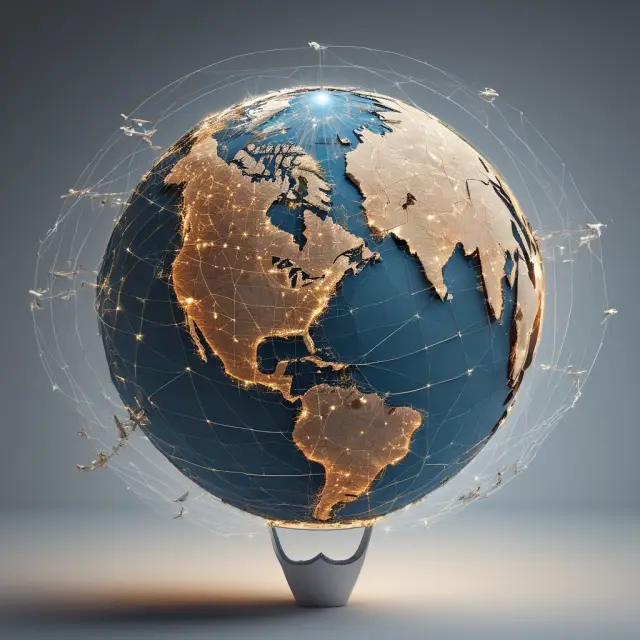 A dynamic globe illustrates interconnecting flight paths, symbolizing revenue passenger miles