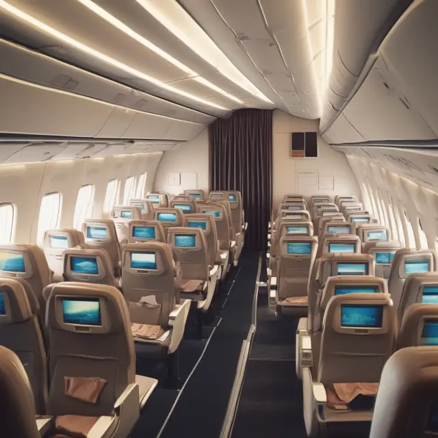 An image depicting a crowded airplane cabin representing passengers (ticket sales) and various sources of ancillary revenue, such as food, baggage fees, seat upgrades, and reservation change fees.