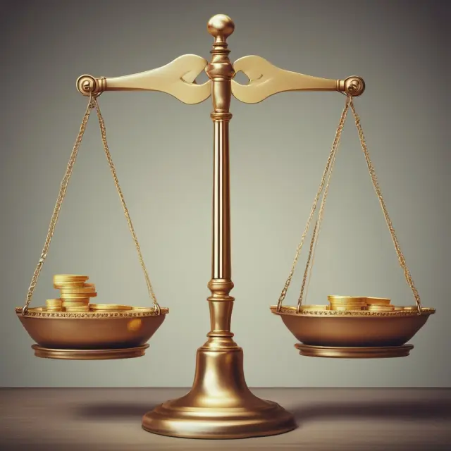 Two scales balanced with gold coins symbolizing accrual (left) and cash (right) accounting methods, illustrating the different approaches to revenue recognition.