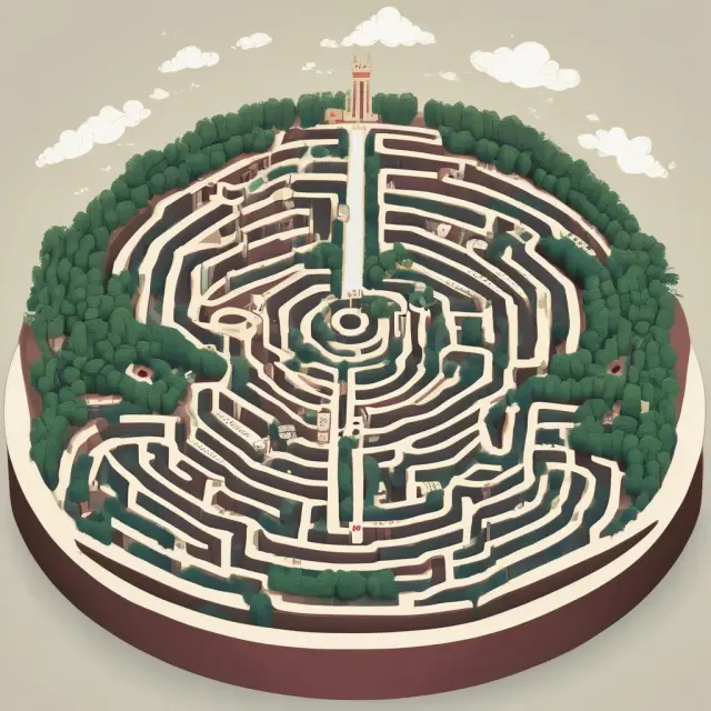 An intricate maze representing the government revenue landscape with various regulatory factors influencing the flow of funds
