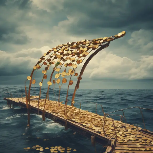 Golden bridge with tolls generating income for principal and interest payments on revenue bonds