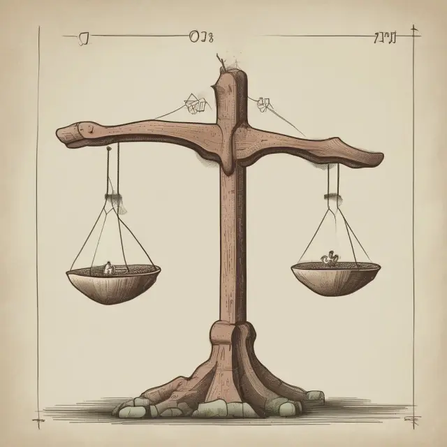 A see-saw illustrating the balance between a company