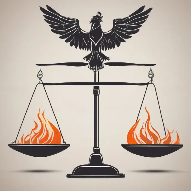 Balance representing RPE, with a phoenix rising above turnover symbolizing growth and transformation