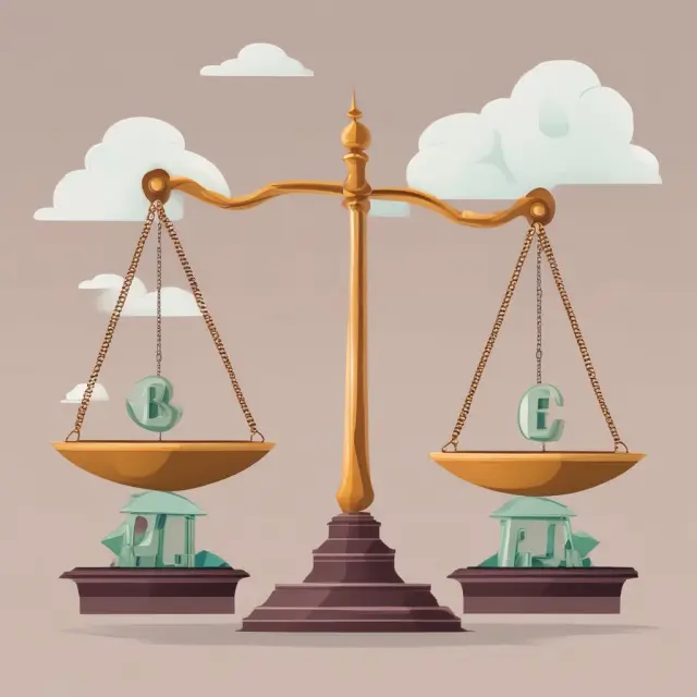 Scales balanced with earnings on one side and liabilities on the other, representing accurate financial reporting through revenue recognition