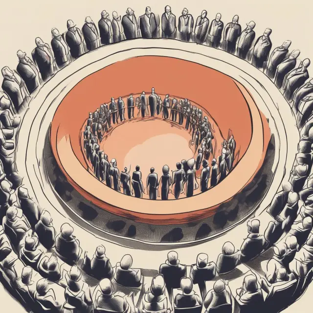 Sellers vying for contracts in a reverse auction circle, benefiting institutional investors through cost savings and time efficiency