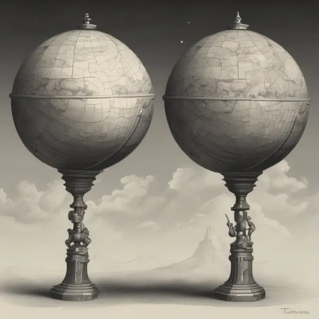 Two globes representing a person